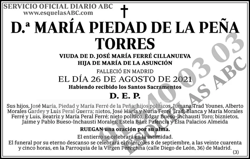 María Piedad de la Peña Torres