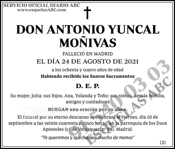 Antonio Yuncal Moñivas