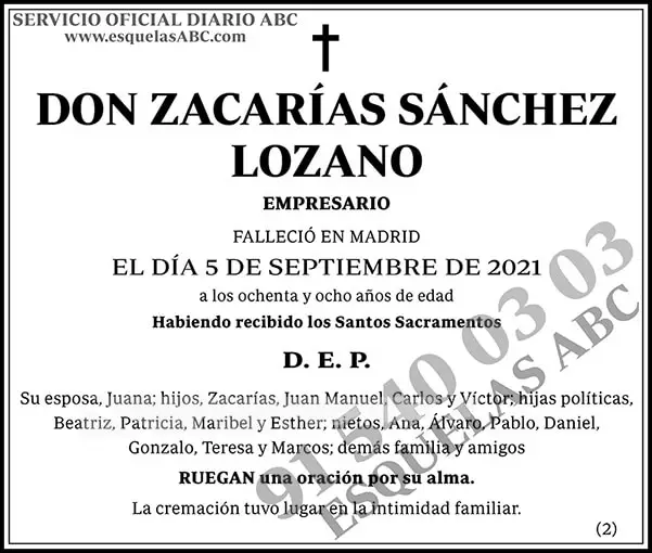 Zacarías Sánchez Lozano