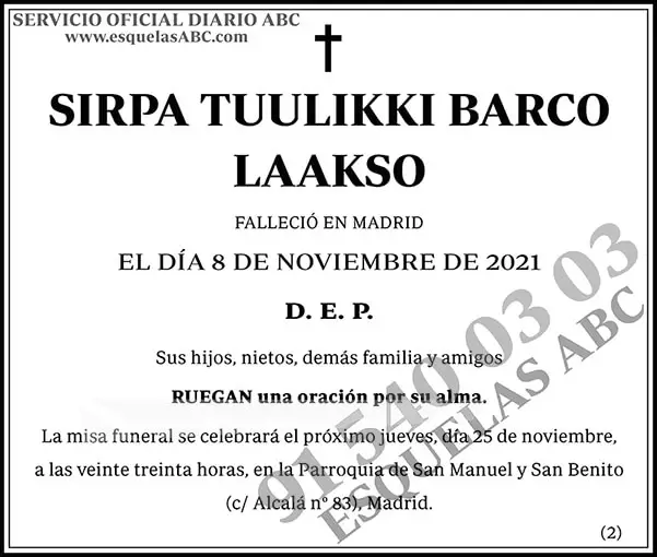 Sirpa Tuulikki Barco Laakso