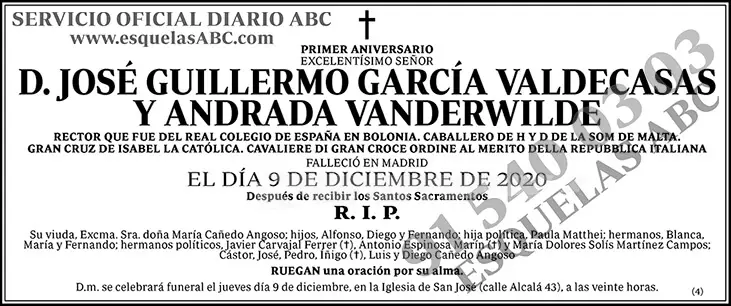 José Guillermo García Valdecasas y Andrada Vanderwilde