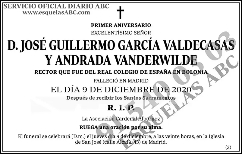 José Guillermo García Valdecasas y Andrada Vanderwilde
