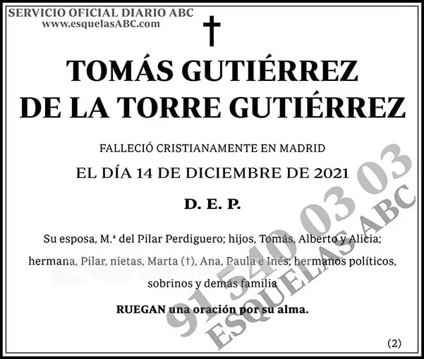Tomás Gutiérrez de la Torre Gutiérrez