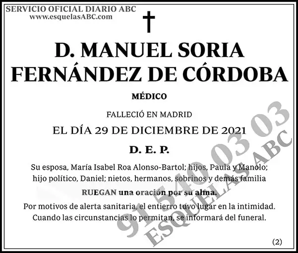 Manuel Soria Fernández de Córdoba
