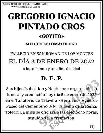 Gregorio Ignacio Pintado Cros