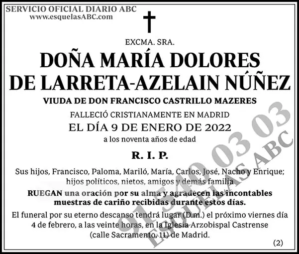 María Dolores de Larreta-Azelain Núñez