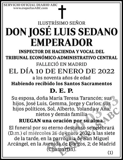 José Luis Sedano Emperador