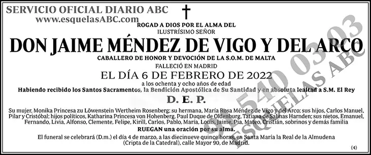 Jaime Méndez de Vigo y del Arco