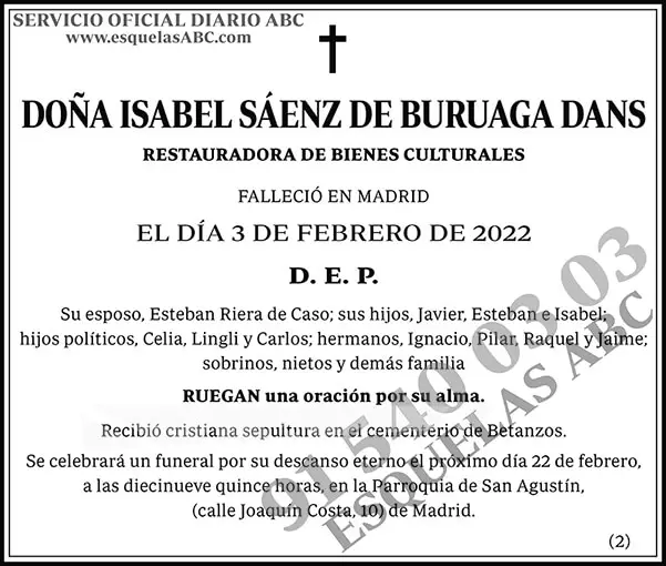 Isabel Sáenz de Buruaga Dans