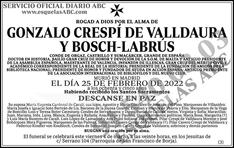 Gonzalo Crespí de Valldaura y Bosch-Labrús