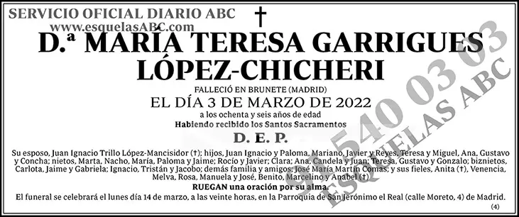 María Teresa Garrigues López-Chicheri