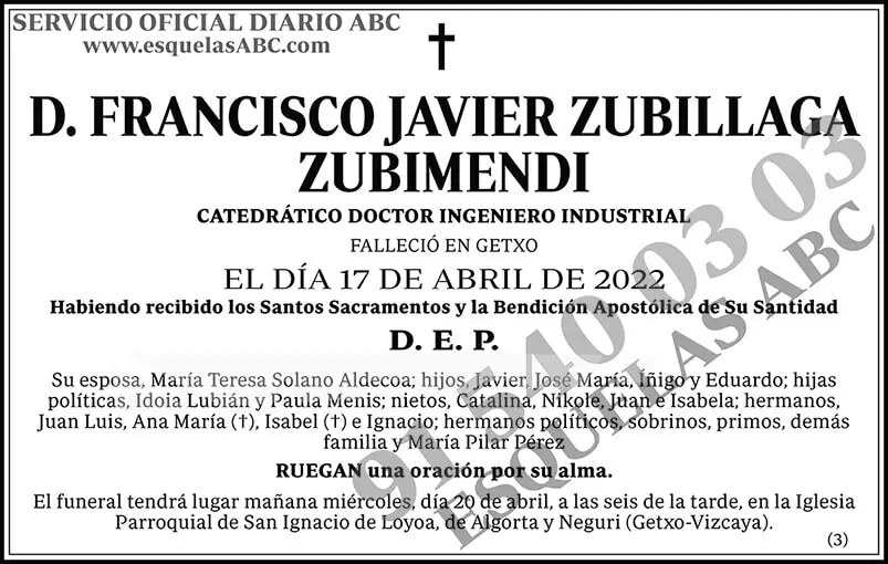 Francisco Javier Zubillaga Zubimendi