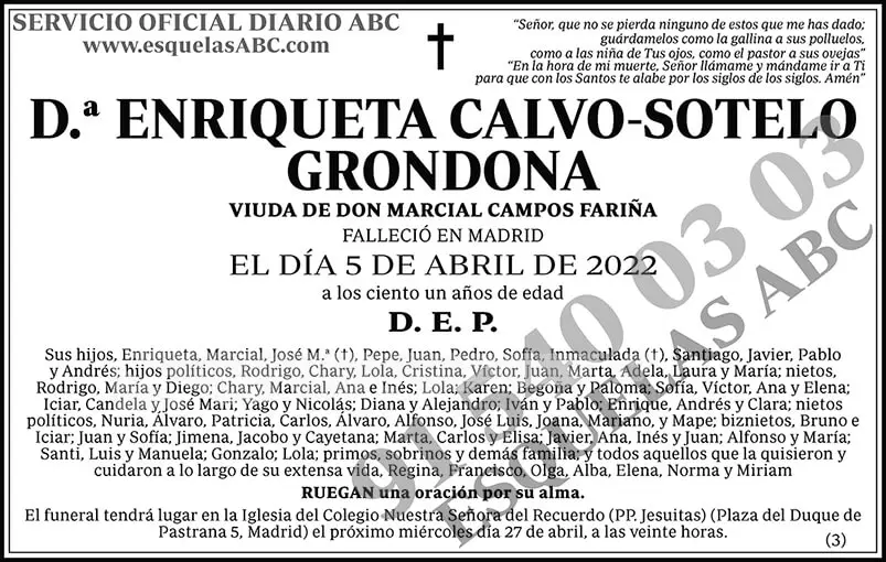 Enriqueta Calvo-Sotelo Grondona