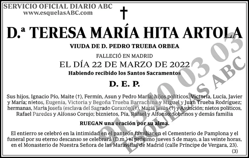 Teresa María Hita Artola