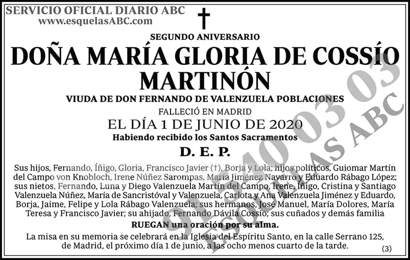 María Gloria de Cossío Martinón