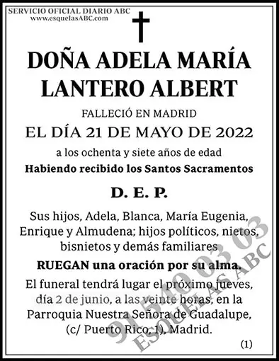 Adela María Lantero Albert