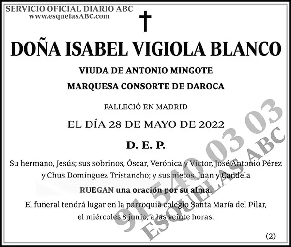 Isabel Vigiola Blanco