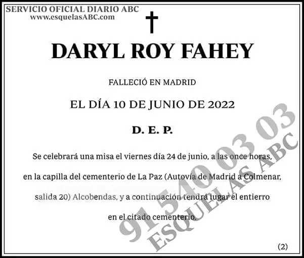 Daryl Roy Fahey