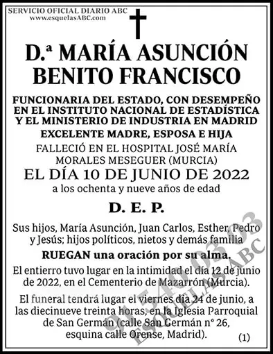 María Asunción Benito Francisco