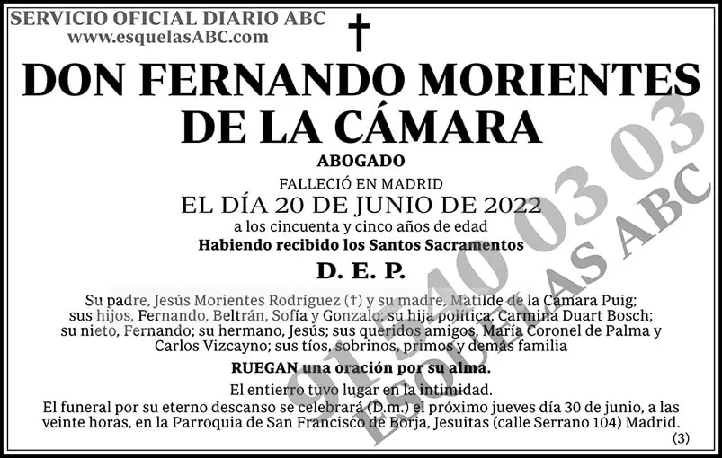 Fernando Morientes de la Cámara