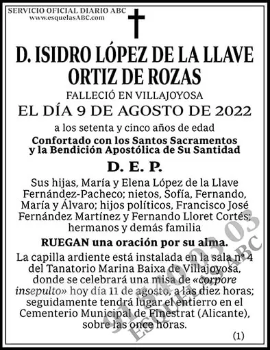 Isidro López de la Llave Ortiz de Rozas