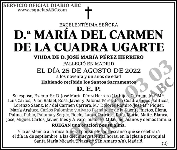 María del Carmen de la Cuadra Ugarte