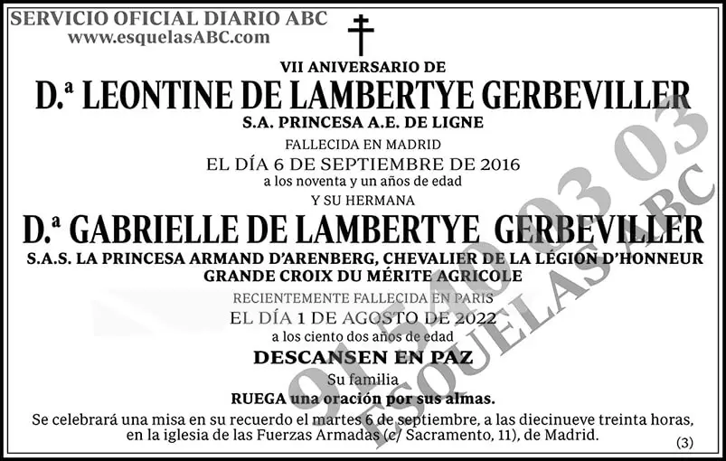 Leontine de Lambertye Gerbeviller