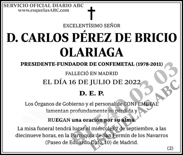 Carlos Pérez de Bricio Olariaga