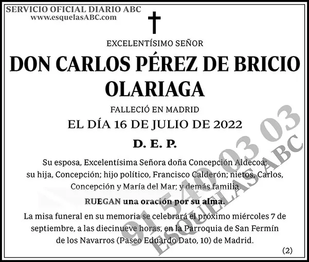 Carlos Pérez de Bricio Olariaga