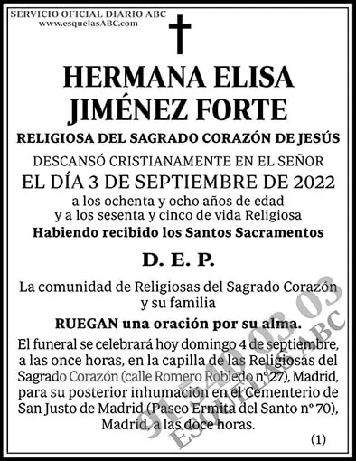 Hermana Elisa Jiménez Forte