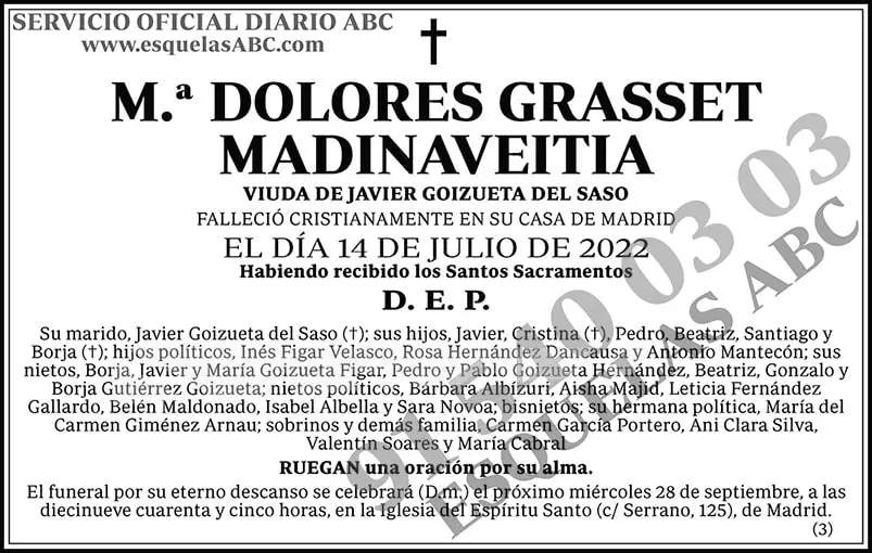 M.ª Dolores Grasset Madinaveitia