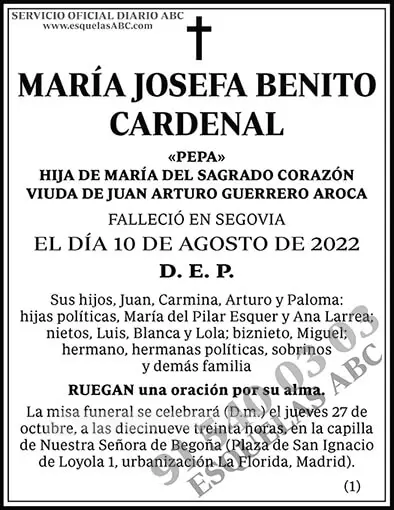 María Josefa Benito Cardenal