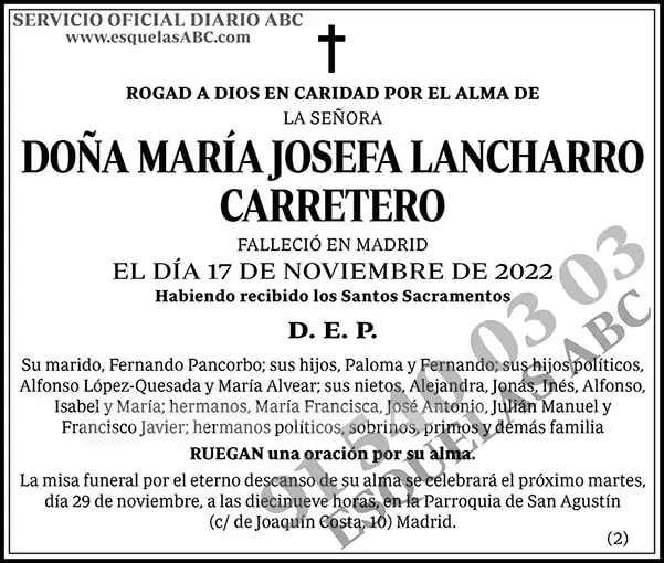 María Josefa Lancharro Carretero