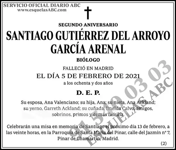 Santiago Gutiérrez del Arroyo García Arenal