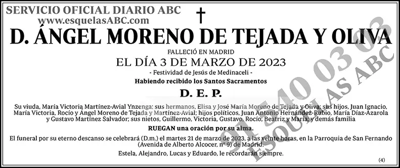 Ángel Moreno de Tejada y Oliva