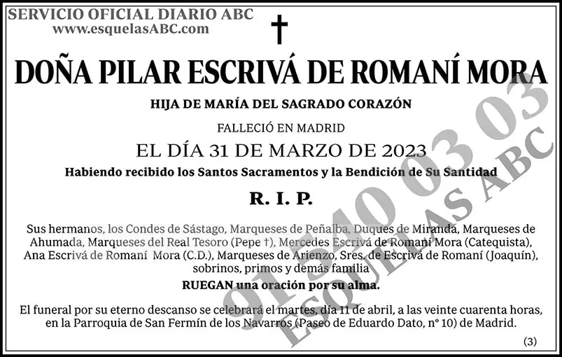 Pilar Escrivá de Romaní Mora