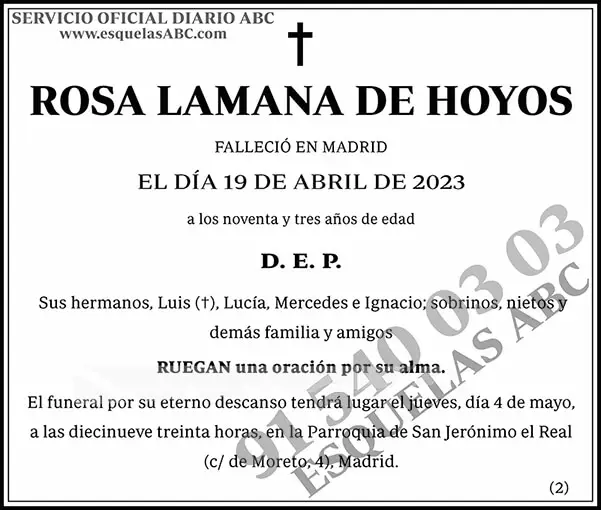Rosa Lamana de Hoyos