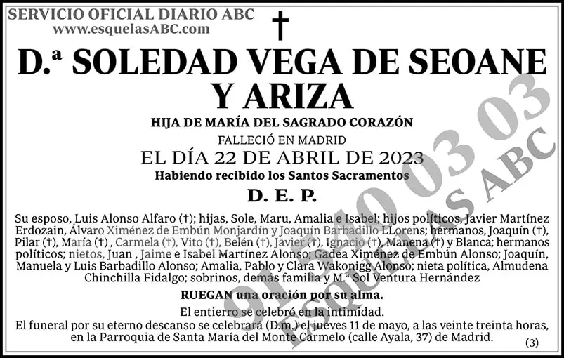 Soledad Vega de Seoane y Ariza