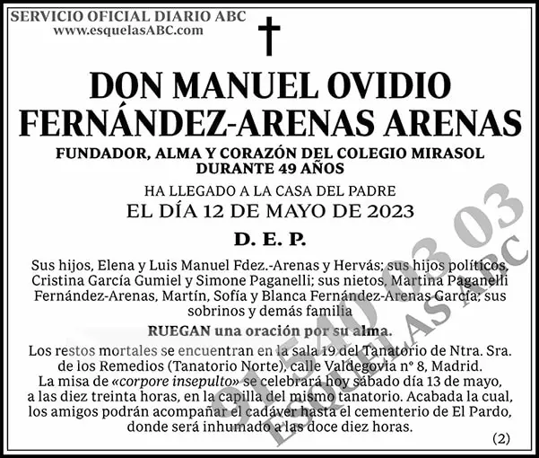 Manuel Ovidio Fernández-Arenas Arenas