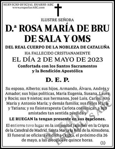 Rosa María de Bru de Sala y Oms