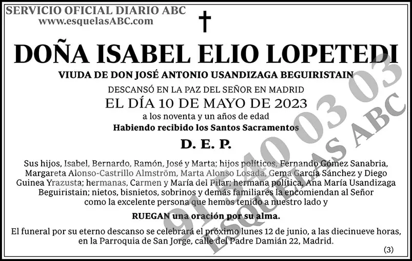 Isabel Elio Lopetedi