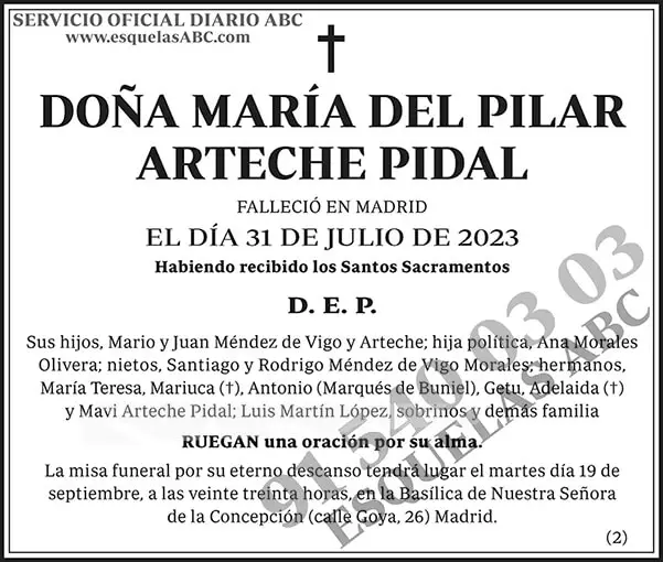 María del Pilar Arteche Pidal