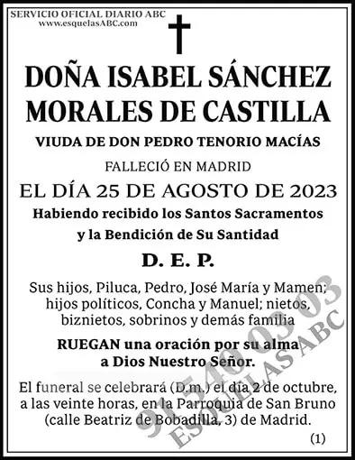 Isabel Sánchez Morales de Castilla