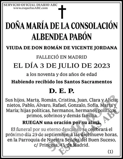María de la Consolación Albendea Pabón