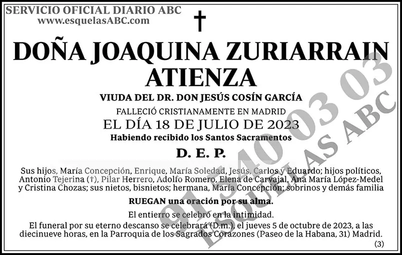 Joaquina Zuriarrain Atienza