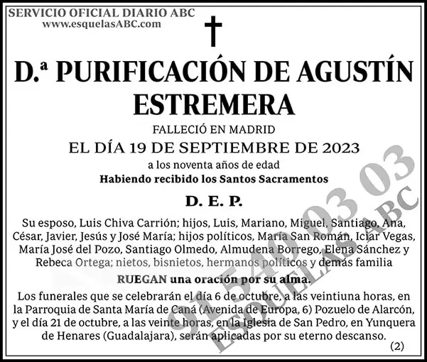 Purificación de Agustín Estremera