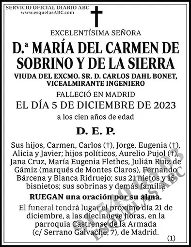 María del Carmen de Sobrino y de la Sierra