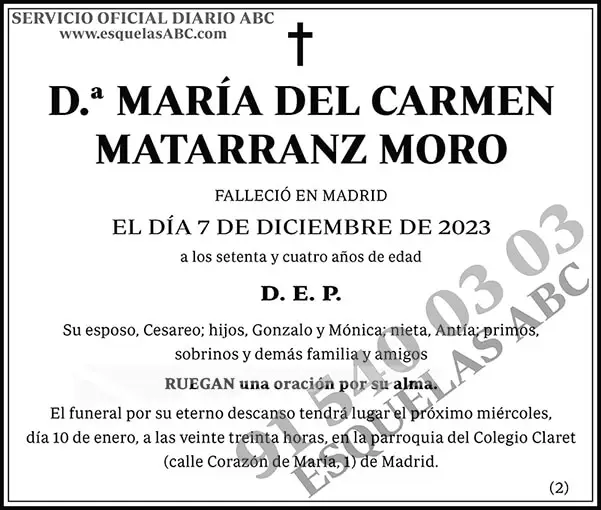 María del Carmen Matarranz Moro