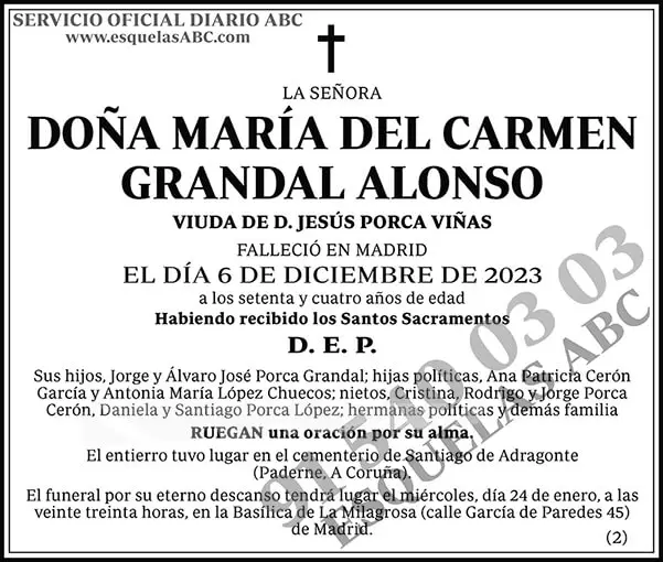 María del Carmen Grandal Alonso