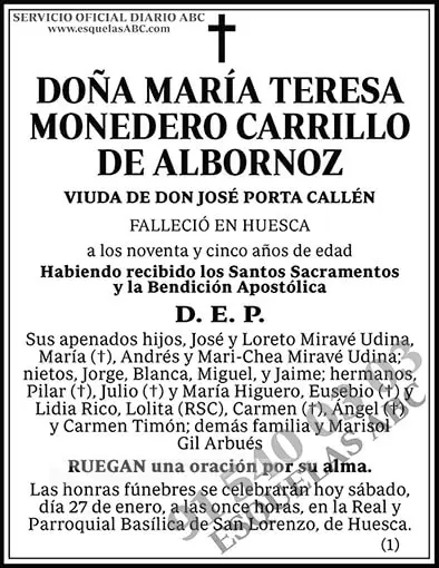 María Teresa Monedero Carrillo de Albornoz